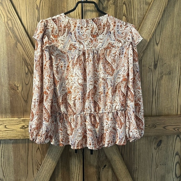 MINK pink paisley print blouse L - Picture 8 of 8